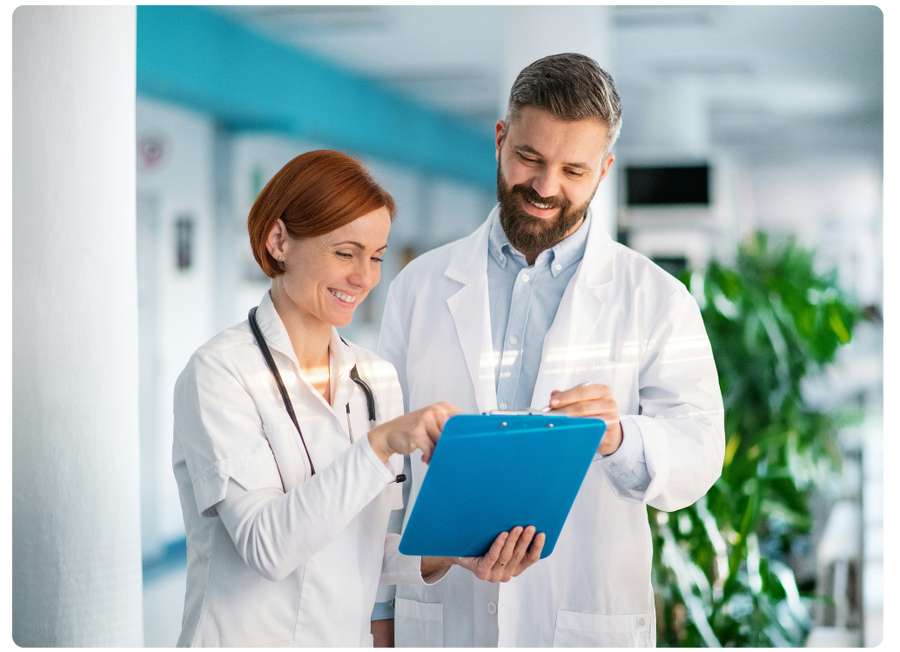 doctors smiling together